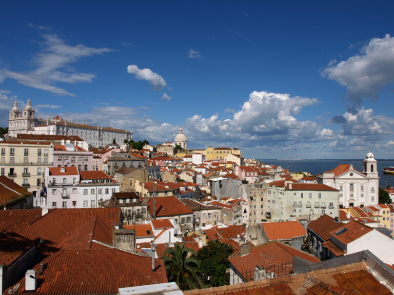 View of Lisbon's Alfama district rooftops and skyline, representing the Lisbon cost-of-living comparison in the Sydney vs Lisbon vs Chiang Mai FIRE post